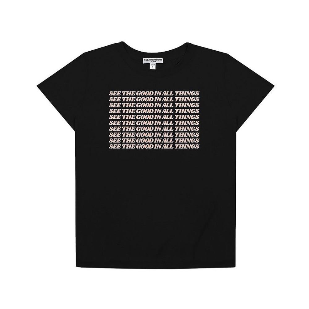 Sub_Urban Riot Womens See The Good In All Things Graphic T-Shirt Black XS NEW